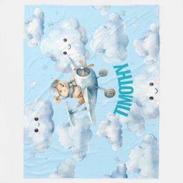 Mit Teddy Hoch auf Hochtouren Fleecedecke