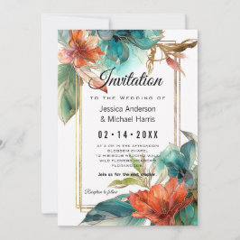 Mit Text auf der Rückseite Hibiskus Serenade Parad Einladung