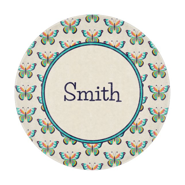 Mit Text Butterfly Schneidebrett (Vorderseite)