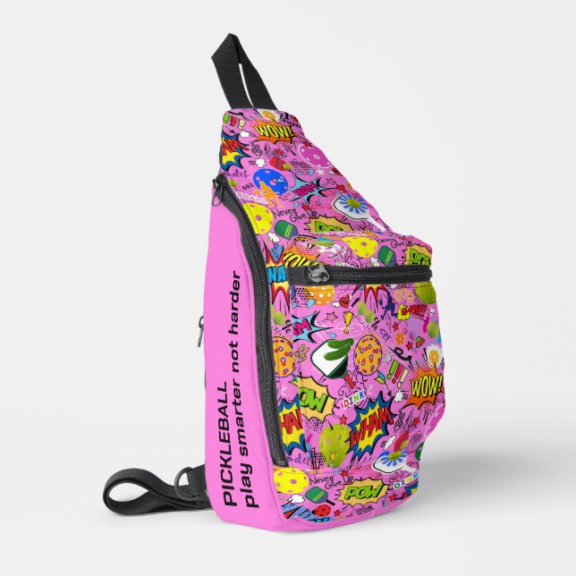 😍 mit Text gemischt pickleback pink Crossbody Bag (Linke Seite)