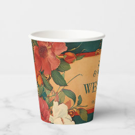 🌹 mit Text Rose Romantik: Jugendstil-Splendor Pappbecher