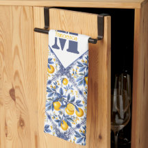 Mit Text und 🍋 Lemon Azulejo in blau