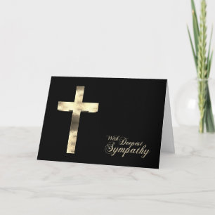 Mit tiefem Beileid und dem Goldenen Kreuz Karte