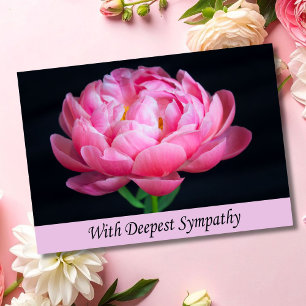 Mit tiefer Beileid rosafarbene Peony Card Karte
