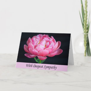 Mit tiefer Beileid rosafarbene Peony Card Karte