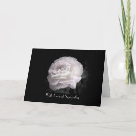 Mit tiefstem Beileid, elegante, rosa Rose Karte