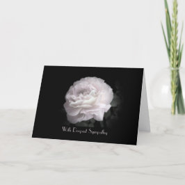 Mit tiefstem Beileid, elegante, rosa Rose Karte
