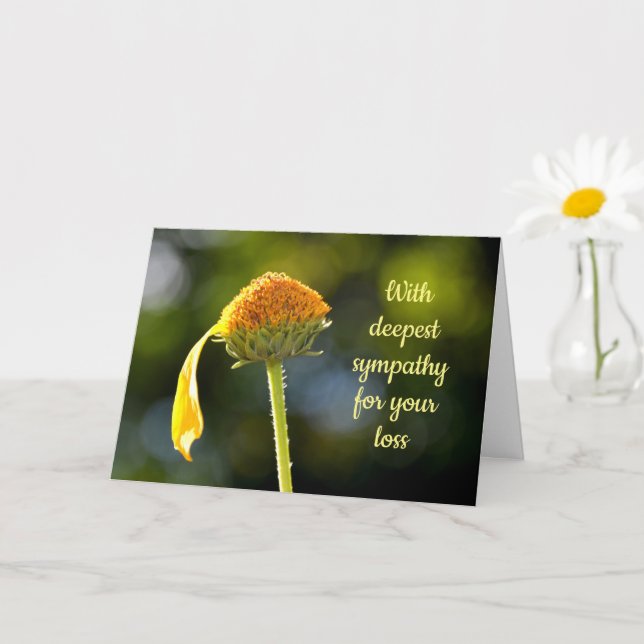 Mit tiefstem Beileid - mit Blume Karte (Kleine Pflanze)