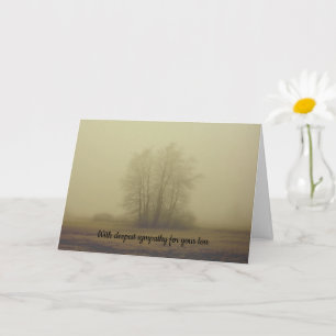Mit tiefstem Beileid - mit einem Baum im Nebel Karte