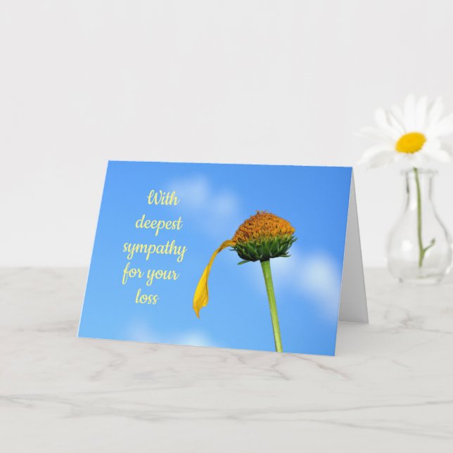 Mit tiefstem Beileid - mit einer Blume Karte (Kleine Pflanze)