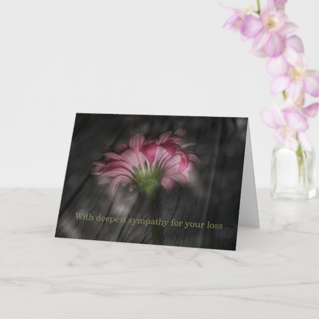 Mit tiefstem Beileid - Rosa Blume Karte (Orchidee)