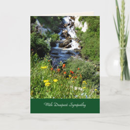 Mit tiefstem Beileid, Wasserfall mit Wildblumen Karte