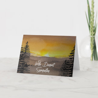 Mit tiefstem Mitgefühl Aquarell Sonnenuntergang Karte
