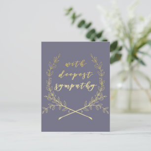 Mit tiefstem Mitgefühl - Einfacher eleganter golde Postkarte