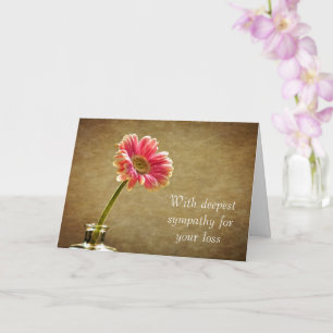 Mit tiefstem Mitgefühl - Pink Daisy Karte