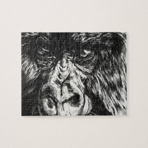 Mit Tinte geschwärztes Gorilla-Puzzlespiel