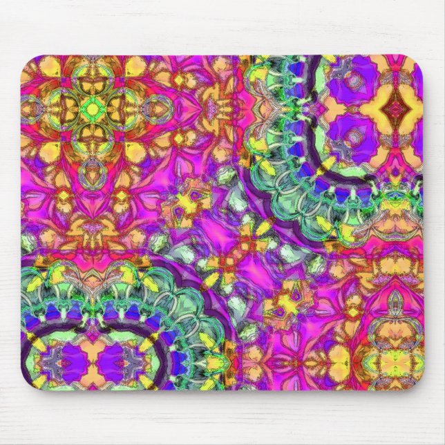 Mit Tinte geschwärztes rosa abstraktes Mousepad (Vorne)