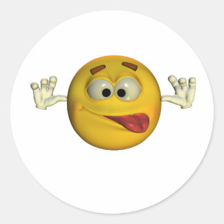 mit Tonge Out 01 Runder Aufkleber