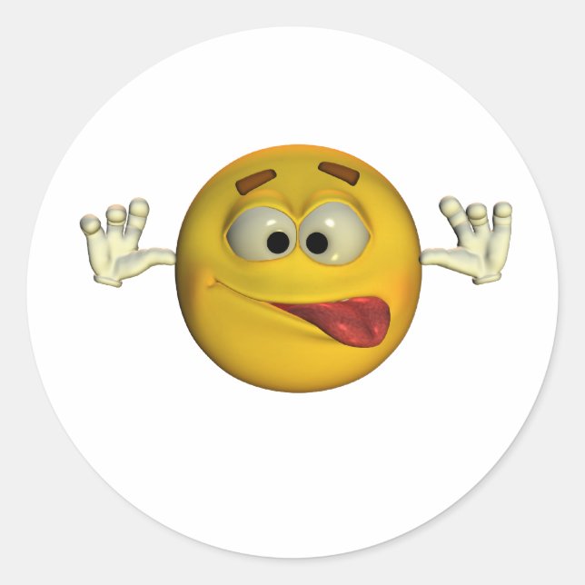 mit Tonge Out 01 Runder Aufkleber (Vorderseite)