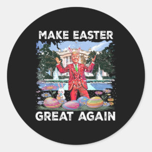 Mit Trump und Bunny Ostern wieder großartig machen Runder Aufkleber