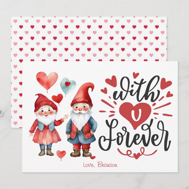 "Mit U Forever" Niedliche Duomkarte Mitteilungskarte (Vorne/Hinten)