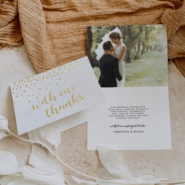 Mit unserem Dankeschön Wedding Foto Gold Foil Viel Folienkarte (Von Creator hochgeladen)