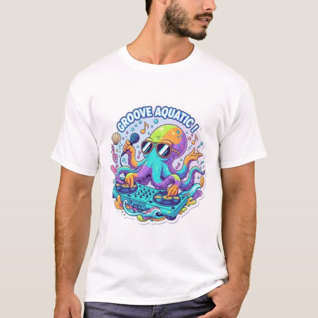 Mit unserem Funky Octopus DJ T-Shirt machen Sie Ih (Vorderseite)