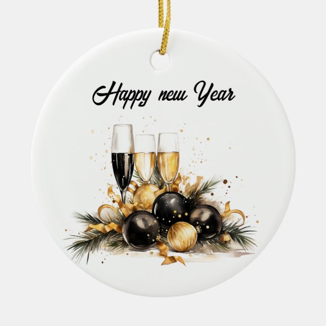 🎉 ✨ mit unserem guten Rutsch ins neue Jahr Keramik Ornament (Vorne)