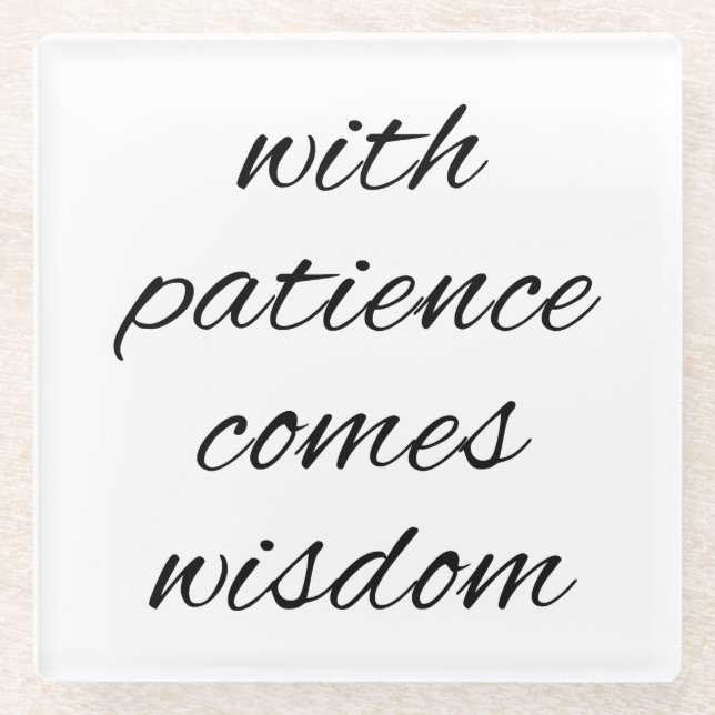 mit Untersetzer aus Geduldglas (Vorderseite)