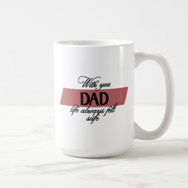 Mit Vater | Klassische, weiße Tasse (Rechts)