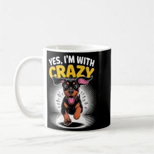 Mit verrücktem Wachhund süßer Hund lustiger Doberm Kaffeetasse