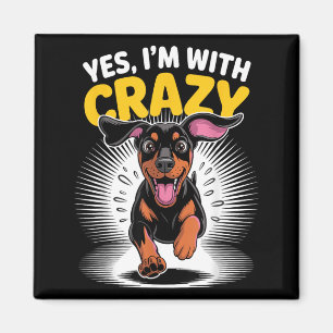 Mit verrücktem Wachhund Süßer Hund Lustiger Doberm Magnet