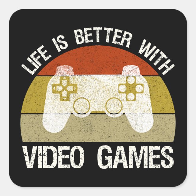 Mit Videospielen ist das Leben besser Quadratischer Aufkleber (Vorderseite)