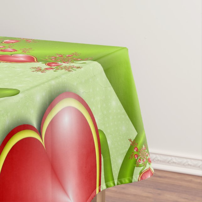 Mit viel Liebe Rot Gelbe Herzen Fraktal Kunst Tischdecke (Beispiel)