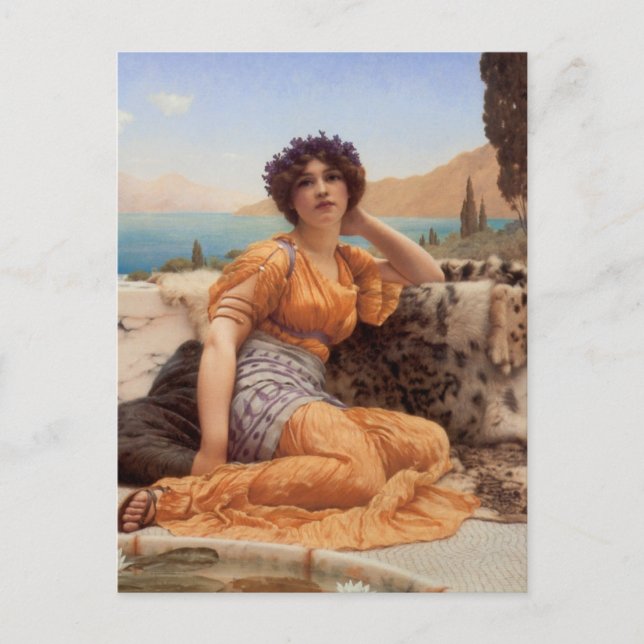 Mit Violets Wreathed und Robe von Saffron Hue Postkarte (Vorderseite)