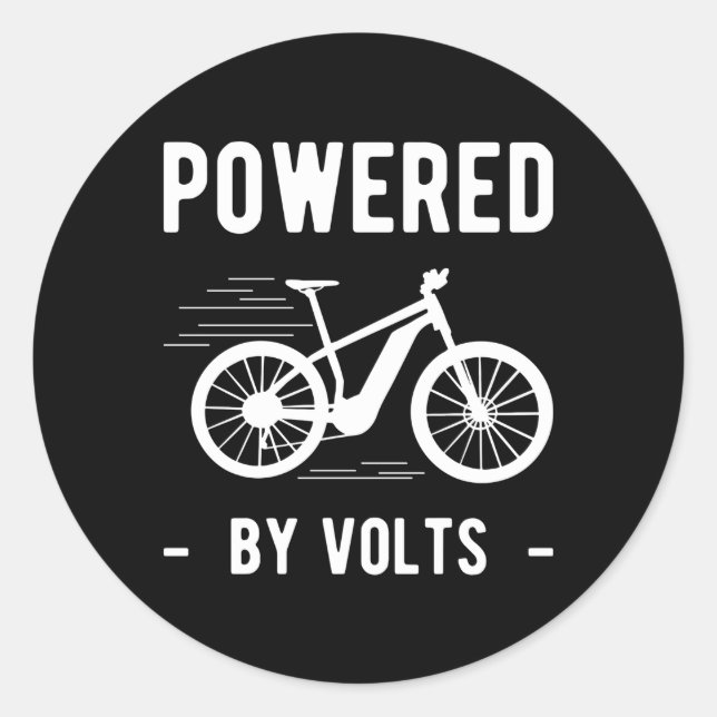 Mit Volt Elektro-Fahrrad E-Bike Runder Aufkleber (Vorderseite)