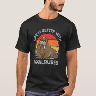 Mit Walruses Tusk Whiskers Marine Säugetiere T-Shirt