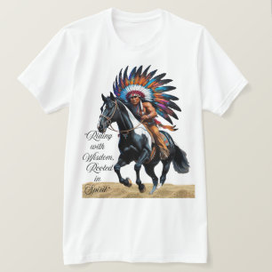 Mit Weisheit reiten, verwurzelt im Geist” T-Shirt