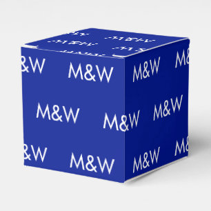 Mit weißem Monogramm kobaltblau anpassen Geschenkschachtel
