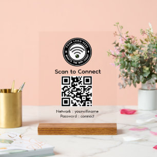 Mit Wi‑Fi QR-Code-Schild verbinden   Wi‑Fi  Acrylschild