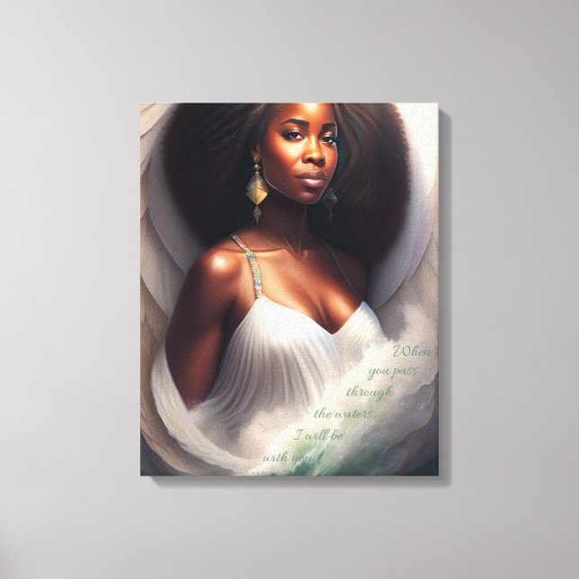 Mit You African American Angel Scripting Leinwanddruck (Vorderseite)