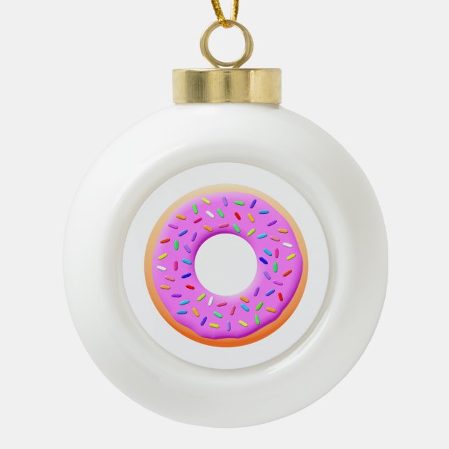 Mit Zeichnend Sprinklen verschwenden Keramik Kugel-Ornament (Vorderseite)
