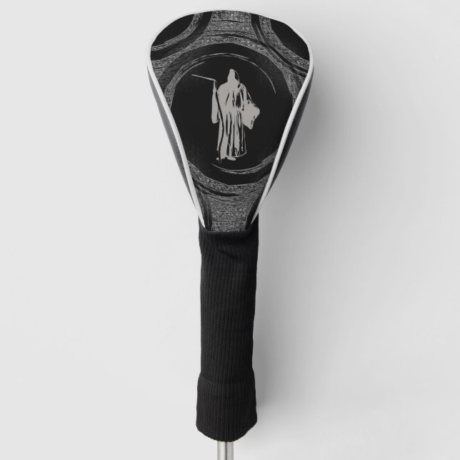 Mit Ziegeln gedeckter grimmiger Sensenmann Golf Headcover (Vorderseite)