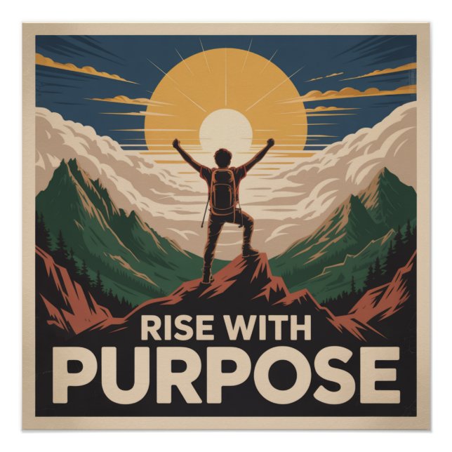 Mit Ziel aufstehen Poster (Vorderseite)