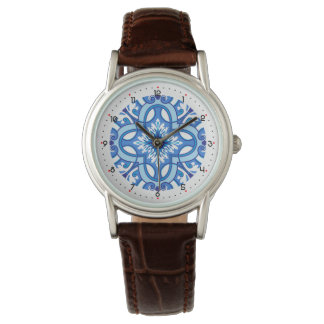 Mit Ziffern schöne Azure Blossom Armbanduhr