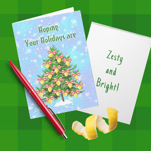 Mit Zitronen dekorierter Weihnachtsbaum Zesty Brig Karte