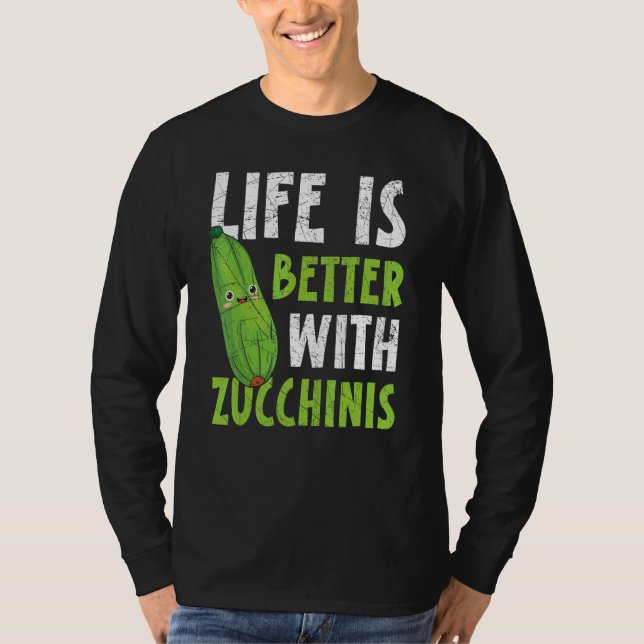 Mit Zucchinis Veganes Gemüse gesund T-Shirt (Vorderseite)