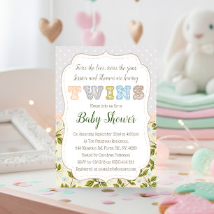 mit zwei neutralen Babyduschen Einladung