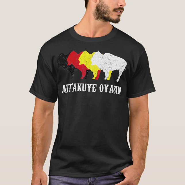 Mitakuye Oyasin indische Kultur Oglala Lakota T-Shirt (Vorderseite)