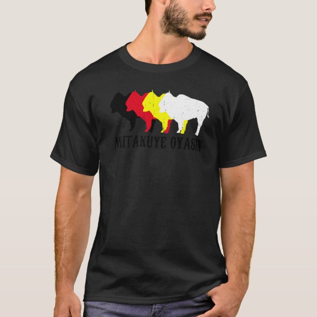 Mitakuye Oyasin Oglala Lakota Sioux Chief T-Shirt (Vorderseite)